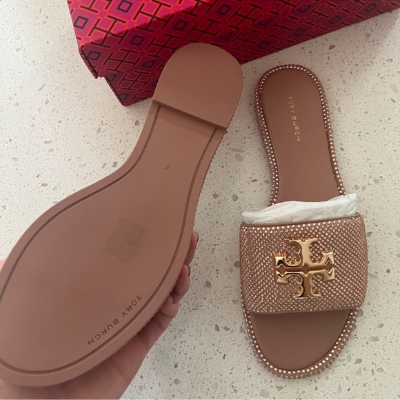 TORY BURCH EVERLY RHINESTONES SPARKLES SLIDES - Picture 4 of 4
